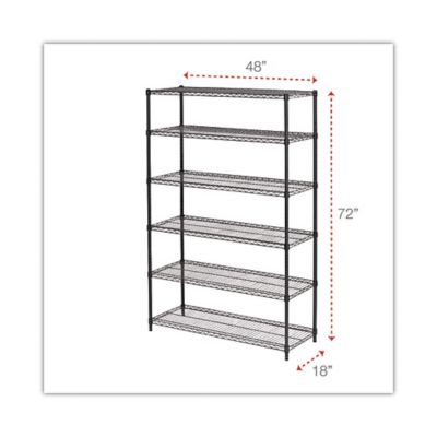 Image showing 1 th Alera 48 in. x 18 in. x 72 in. 6-Shelf NSF Certified Wire Shelving Kit, Supports Up to 600 lb.