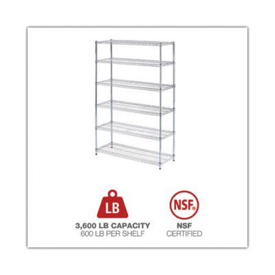 Image showing  6-Shelf NSF Certified Wire Shelving Kit, Silver