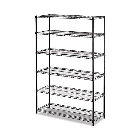 Alera 6-Shelf NSF Certified Wire Shelving Kit, Supports Up to 600 lb. Black