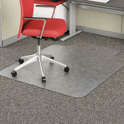 Alera Vinyl Occasional Use Studded Chair Mat for Flat Pile Carpet, Classic Straight Edge Finish
