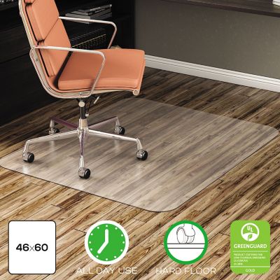 Image showing  Vinyl All-Day Use Non-Studded Chair Mat for Hard Floors, Classic Straight Edge Finish
