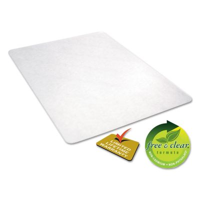 Image showing  Vinyl All-Day Use Non-Studded Chair Mat for Hard Floors, Classic Straight Edge Finish