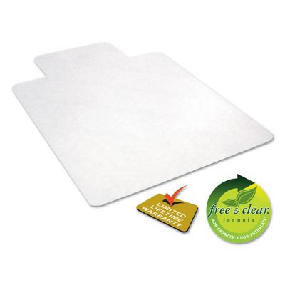 Image showing  Vinyl All-Day Use Non-Studded Chair Mat for Hard Floors, Classic Straight Edge Finish