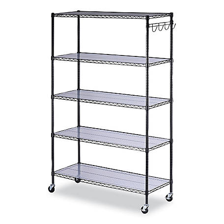 Alera 5 Shelf Wire Shelving Kit With, Alera Shelf Liners For Wire Shelving