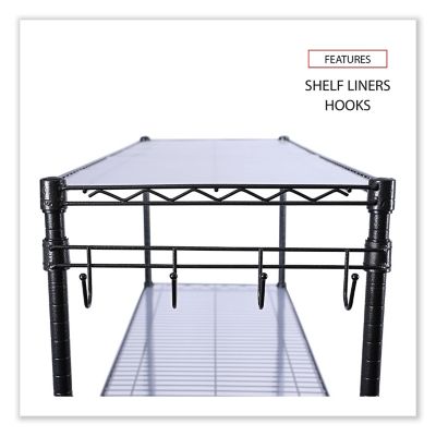 Image showing  5-Shelf Wire Shelving Kit with Casters and Shelf Liners, 48 in.