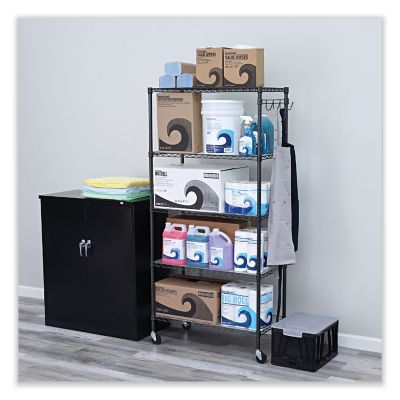 Alera 5 Shelf Wire Shelving Kit With, Alera Casters For Wire Shelving