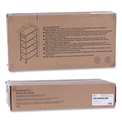 Image showing 6 th Alera 5-Shelf Wire Shelving Kit with Casters and Shelf Liners, 36 in.