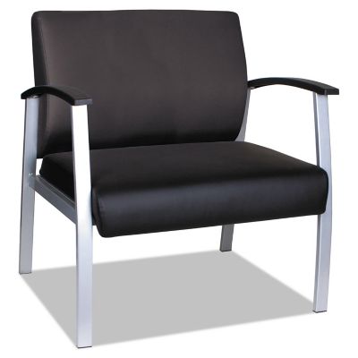 Alera metaLounge Series Bariatric Guest Chair, 30.51 in. x 26.96 in. x 33.46 in., Black Seat, Black Back, Silver Base