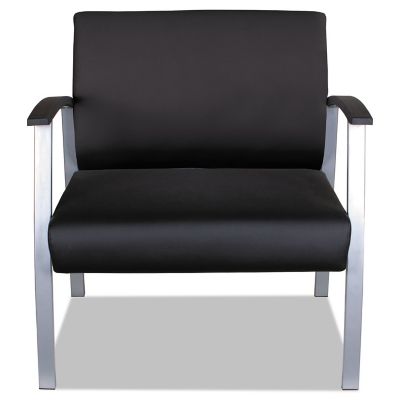 Image showing  metaLounge Series Bariatric Guest Chair, 30.51 in. x 26.96 in. x 33.46 in., Black Seat, Black Back, Silver Base