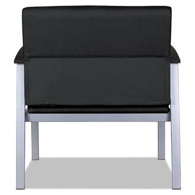 Image showing  metaLounge Series Bariatric Guest Chair, 30.51 in. x 26.96 in. x 33.46 in., Black Seat, Black Back, Silver Base
