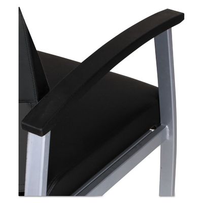 Image showing  metaLounge Series Bariatric Guest Chair, 30.51 in. x 26.96 in. x 33.46 in., Black Seat, Black Back, Silver Base