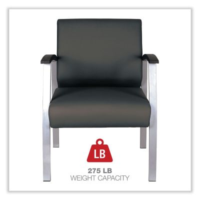 Image showing 3 th Alera metaLounge Series Mid-Back Guest Chair, 24.6 in. x 26.96 in. x 33.46 in., Black Seat, Black Back, Silver Base