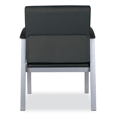 Image showing 5 th Alera metaLounge Series Mid-Back Guest Chair, 24.6 in. x 26.96 in. x 33.46 in., Black Seat, Black Back, Silver Base