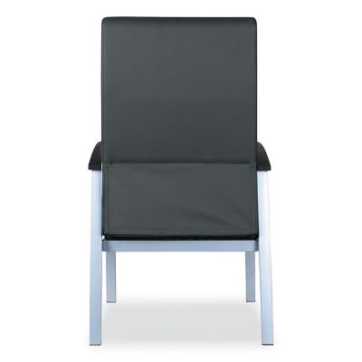 Image showing  metaLounge Series High-Back Guest Chair, 24.6 in. x 26.96 in. x 42.91 in., Black Seat, Black Back, Silver Base