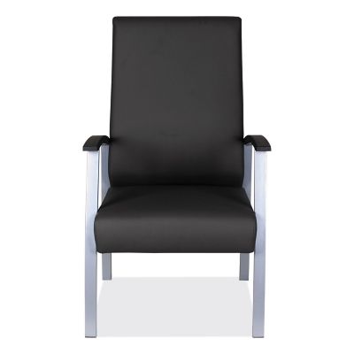 Image showing 7 th Alera metaLounge Series High-Back Guest Chair, 24.6 in. x 26.96 in. x 42.91 in., Black Seat, Black Back, Silver Base