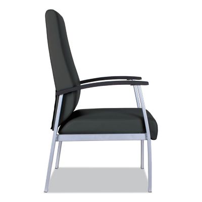 Image showing 8 th Alera metaLounge Series High-Back Guest Chair, 24.6 in. x 26.96 in. x 42.91 in., Black Seat, Black Back, Silver Base