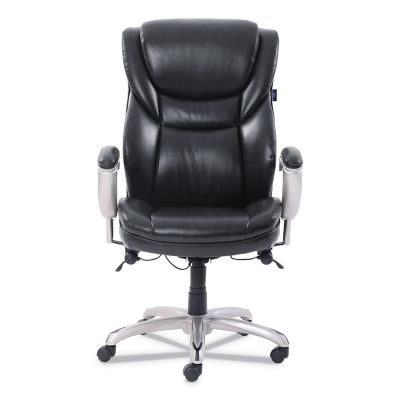 22 1/4w x 22d x 22h Seat SRJ49710BLK Black Leather Sertapedic Emerson Executive Task Chair 