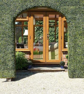 Image showing  19.68 in. x 19.68 in. Artificial Foliage Ficus Gold Style Wall Panels, 4 pc.