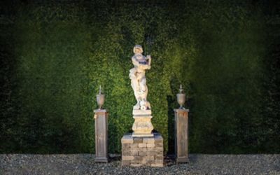 Image showing  19.68 in. x 19.68 in. Artificial Foliage Ficus Gold Style Wall Panels, 4 pc.