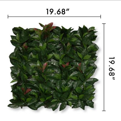 Image showing  19.68 in. x 19.68 in. Artificial Foliage Laurel Style Wall Panels, 4 pc.
