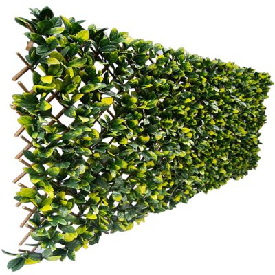 Greensmart Dekor 26 in. x 51 in. Expandable Faux Lemon Leaf Lattice Screen