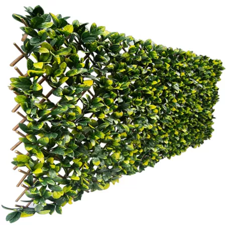 Greensmart Dekor 26" x 51" Expandable Faux Lemon Leaf Trellis Screen Artificial Plants & Flowers