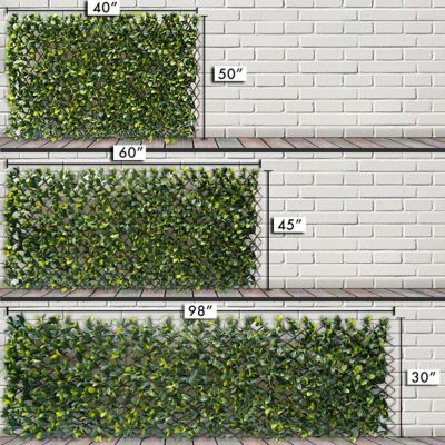 Image showing  26 in. x 51 in. Expandable Faux Lemon Leaf Lattice Screen