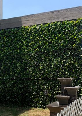 Image showing  26 in. x 51 in. Expandable Faux Lemon Leaf Lattice Screen