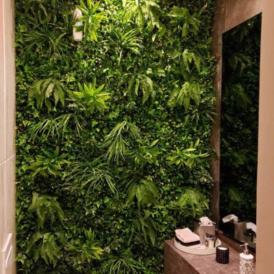 Image showing  39.7 in. x 39.7 in. Artificial Foliage Jade Style Wall Panel