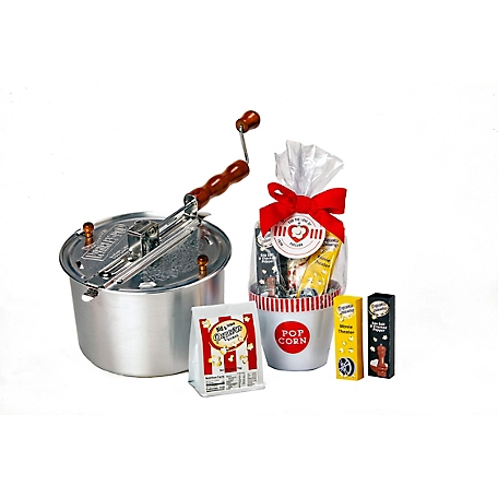 Wabash Valley Farms For the Love of Popcorn Cello Set and Original Whirley Pop Popcorn Popper