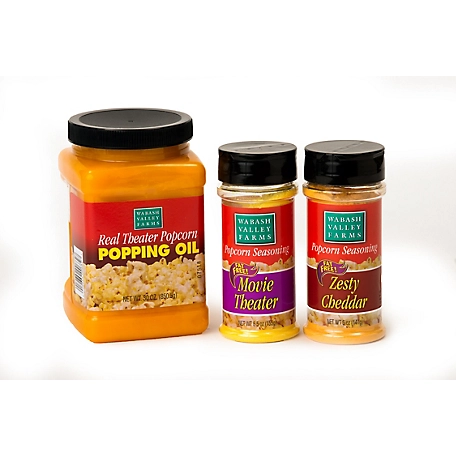Wabash Valley Farms Real Theater Coconut Oil and Popcorn Seasoning Set