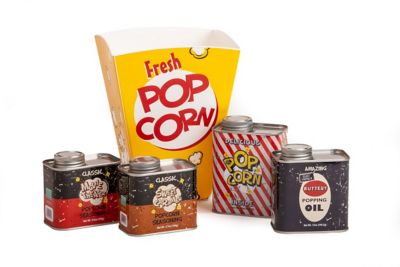 Wabash Valley Farms Retro Tin Popcorn Gift Set and Popcorn Tub