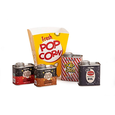 Wabash Valley Farms Retro Tin Popcorn Gift Set and Popcorn Tub