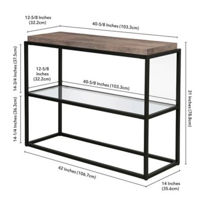 Image showing  Hector Oak Accent Table, Bronze
