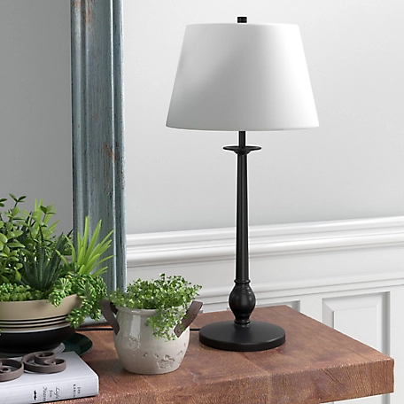 Hudson&Canal 28 in. Wilmer Blackened Bronze Table Lamp