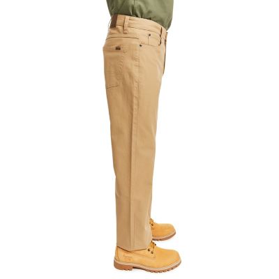 Image showing  Men's Stretch Fit Mid-Rise 5-Pocket Canvas Pants, Double-Tough Stitching