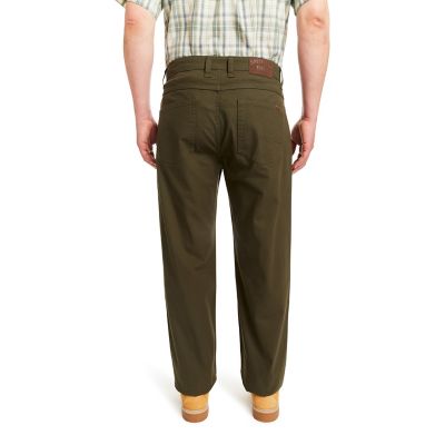 Image showing  Men's Stretch Fit Mid-Rise 5-Pocket Canvas Pants, Double-Tough Stitching