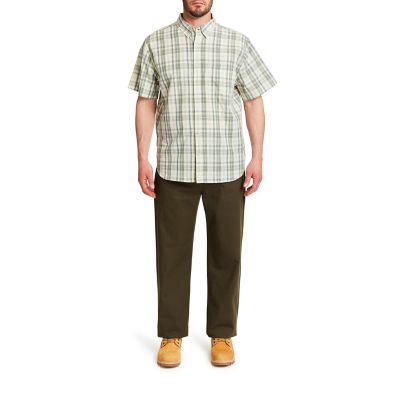 Image showing  Men's Stretch Fit Mid-Rise 5-Pocket Canvas Pants, Double-Tough Stitching