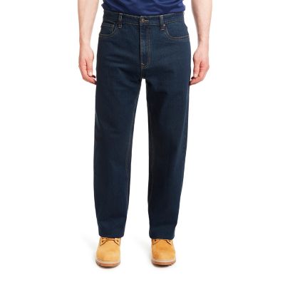 Image showing  Men's Relaxed Fit Mid-Rise Stretch Heavyweight 5-Pocket Denim Work Jeans