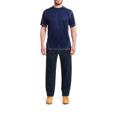 Image showing  Men's Relaxed Fit Mid-Rise Stretch Heavyweight 5-Pocket Denim Work Jeans