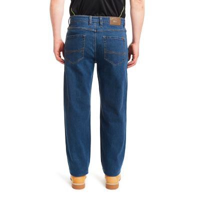 Image showing  Men's Relaxed Fit Mid-Rise Stretch Heavyweight 5-Pocket Denim Work Jeans