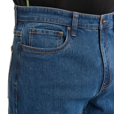 Image showing  Men's Relaxed Fit Mid-Rise Stretch Heavyweight 5-Pocket Denim Work Jeans