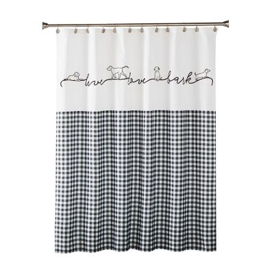 Skl Home Farmhouse Dogs Fabric Shower, Black And White Shower Curtains