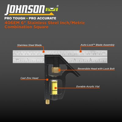 Image showing  6 in. Inch and Metric Combination Square