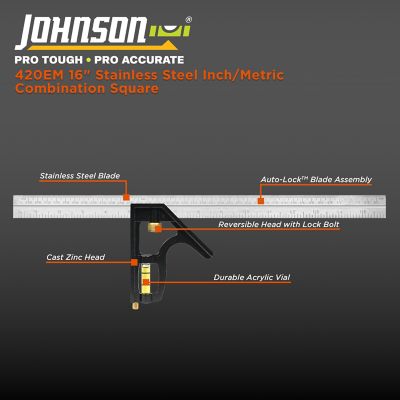 Image showing  16 in. Inch and Metric Combination Square