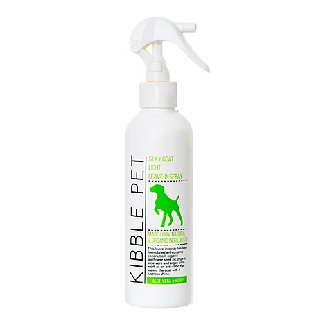 Kibble Pet Silky Coat Light Leave-In Pet Spray, Aloe Vera and Honey, 7.1 oz.