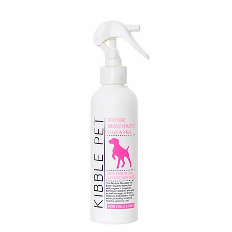 Kibble Pet Silky Coat Miracle Pet Dematter Leave-In Spray, Warm Vanilla and Amber