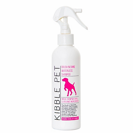 Kibble Pet Brush-In Shine Waterless Pet Shampoo, Warm Vanilla and Amber, 7.1 oz.