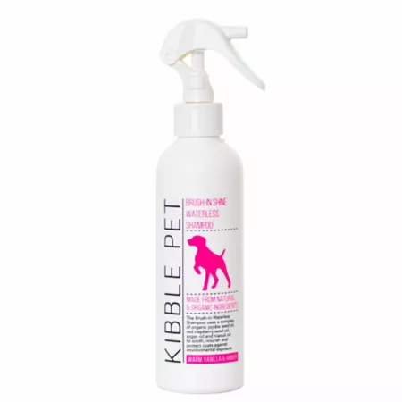 Kibble Pet Brush-In Shine Waterless Pet Shampoo Warm Vanilla and Amber 7.1 oz. Waterless Bath & Wipes