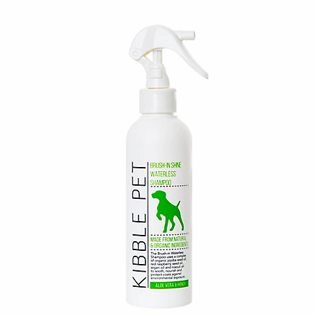 Kibble Pet Brush-In Shine Waterless Pet Shampoo, Aloe Vera and Honey, 7.1 oz.